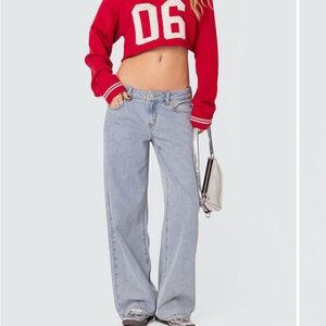 Edikted - “Raelynn” blue wash- Low Rise Baggy Jeans - Size S